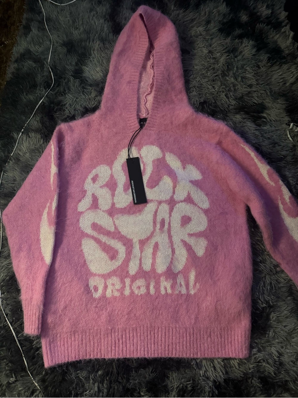 Pink Rockstar Original Knit Hoodie | Size S